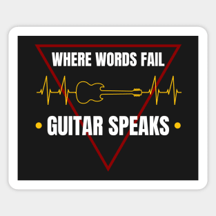 Guitar Heartbeat Line - Guitar Quotes Sticker